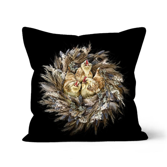Flora & Fauna - Three French Hens Cushion